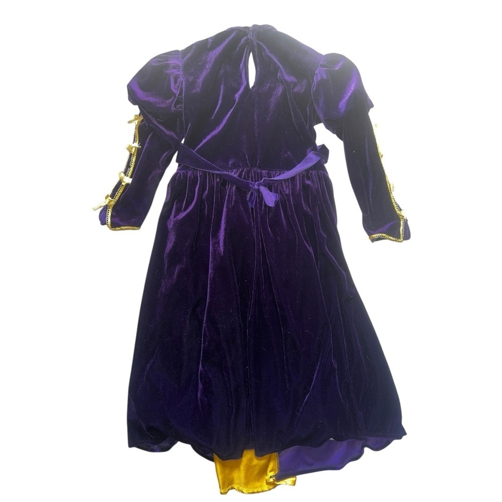 Girls Purple and Gold Princess/Queen Costume W/ Cape & Necklace 3-6yrs - Picture 3 of 8